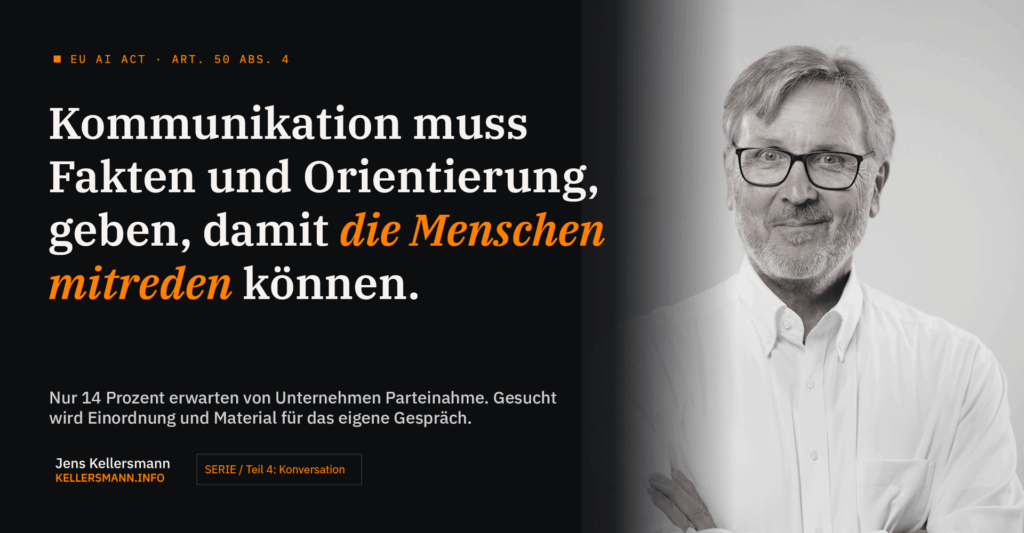 Das Bild zeigt ein Porträt des Autors Jens Kellersmann sowie den Titel von Teil 4 der Serie zu den Deepfakes und des EU AI-Acts: Nicht alle brauchen denselben Nachweis