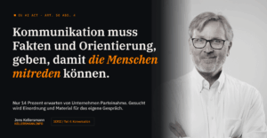 Das Bild zeigt ein Porträt des Autors Jens Kellersmann sowie den Titel von Teil 4 der Serie zu den Deepfakes und des EU AI-Acts: Nicht alle brauchen denselben Nachweis